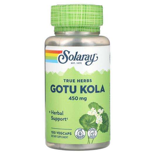 Основне фото товара Solaray, True Herbs Gotu Kola 450 mg, Готу Кола, 100 капсул