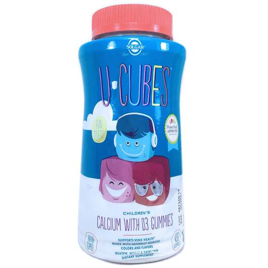 Основне фото товара Solgar, U-Cubes Calcium With D3 Gummies, Кальцій для дітей, 12...