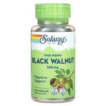 Solaray, True Herbs Black Walnut 500 mg, Чорний Горіх, 100 капсул