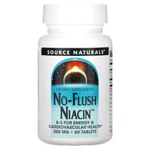 Source Naturals, Ниацин, No-Flush Niacin 500 mg 60, 60 таблеток