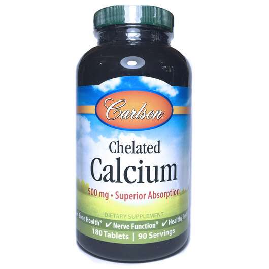 Chelated Calcium 500 mg, Хелат кальцію 500 мг, 180 таблеток