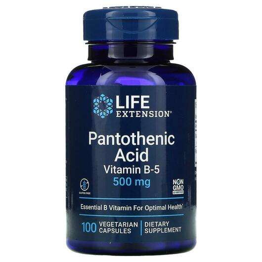 Основне фото товара Life Extension, Pantothenic Acid Vitamin B-5, Пантотенова кисл...