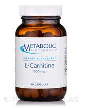 Metabolic Maintenance, L-Карнитин, L-Carnitine 500 mg, 60 капсул