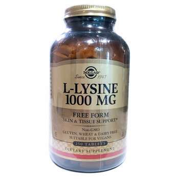 Купить L-Лизин 1000 мг в свободной форме 250 таблеток