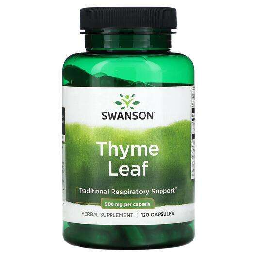 Основное фото товара Swanson, Тимьян, Thyme Leaf 500 mg, 120 капсул
