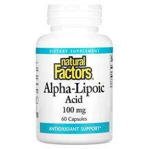 Natural Factors, Альфа-липоевая кислота, Alpha-Lipoic Acid 100...