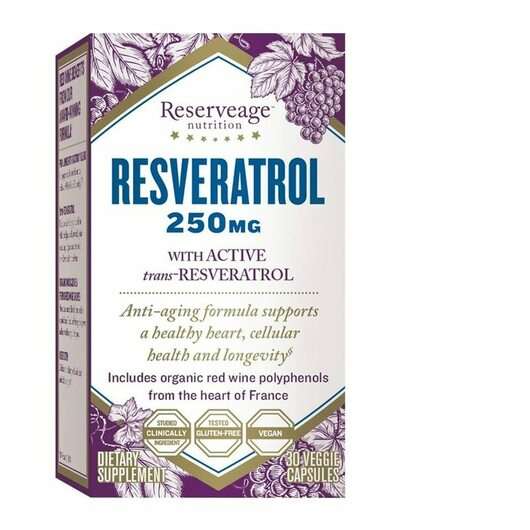 Основне фото товара ReserveAge Nutrition, Resveratrol 250 mg, Ресвератрол, 30 капсул
