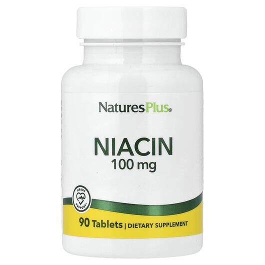 Основне фото товара Natures Plus, Niacin 100 mg, Вітамін B3 Ніацин, 90 таблеток