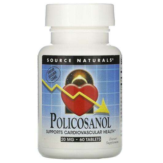 Основне фото товара Source Naturals, Policosanol 20 mg 60, Полікозанолом 20 мг, 60...