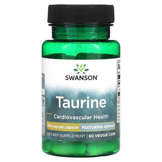 Основне фото товара Swanson, Taurine 500 mg, L-Таурин, 60 капсул
