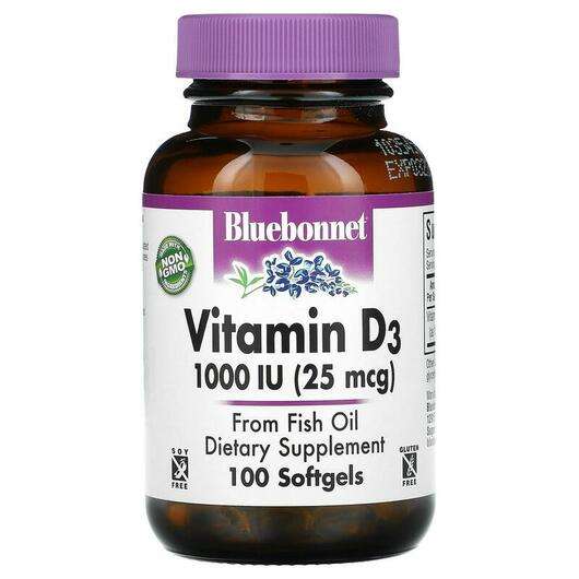 Основне фото товара Bluebonnet, Vitamin D3 1000 IU, Вітамін D3, 100 капсул
