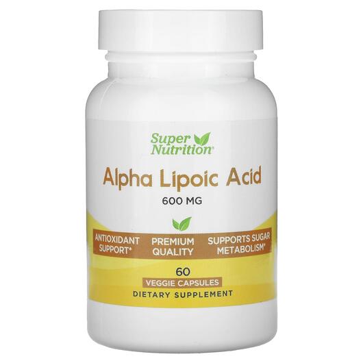 Основное фото товара Альфа-липоевая кислота, Alpha Lipoic Acid 600 mg, 60 капсул