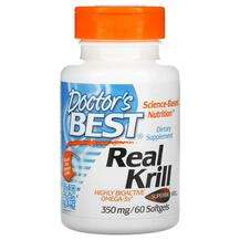 Doctor's Best, Масло Криля 350 мг, Real Krill 350 mg, 60 капсул