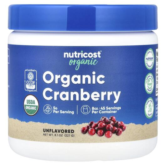 Основне фото товара Nutricost, Organic Cranberry Unflavored, Журавлина, 227 г