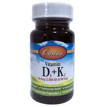 Carlson, Vitamin D3 + K2 50 mcg & 90 mcg, Вітаміни D3 K2, ...