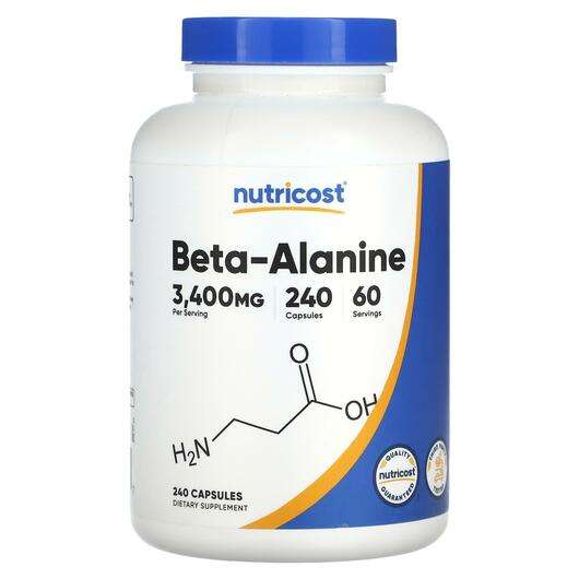 Основное фото товара Nutricost, Бета Аланин, Beta-Alanine 3400 mg, 240 капсул