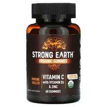 Цинк, Strong Earth Organic Gummies Vitamin C with Vitamin D3 &...