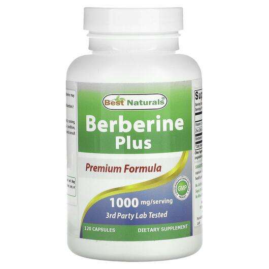 Основне фото товара Best Naturals, Berberine Plus 1000 mg, Берберин, 120 капсул