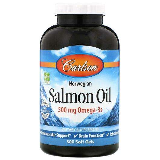 Norwegian Salmon Oil, Олія з дикого лосося 500 мг, 300 капсул