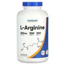 Nutricost, L-Arginine 500 mg, L-Аргінін, 300 капсул