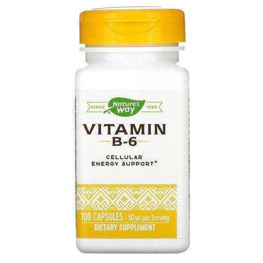 Основне фото товара Nature's Way, Vitamin B-6, Вітамін B6, 100 капсул