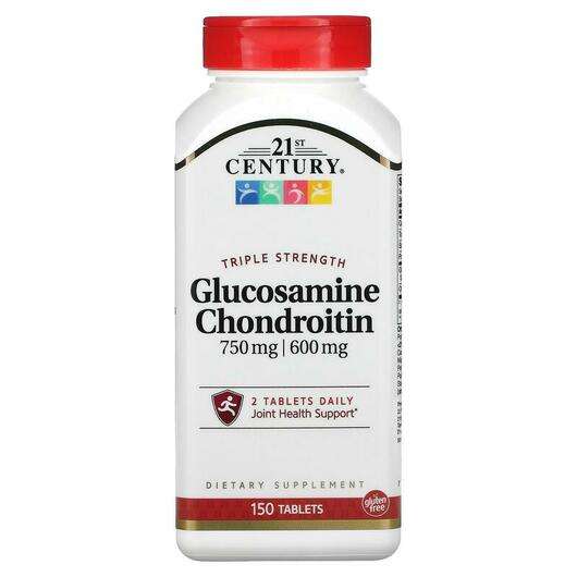 Основне фото товара 21st Century, Glucosamine Chondroitin 750 / 600 mg, Глюкозамін...
