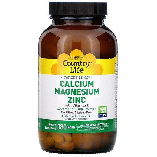 Основне фото товара Target-Mins Calcium Magnesium Zinc 1000 mg / 500 mg / 25 mg, К...