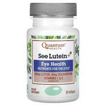 Quantum Health, Лютеин, See Lutein+ Eye Health, 30 капсул