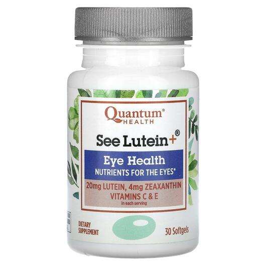 Основне фото товара Quantum Health, See Lutein+ Eye Health, Лютеїн, 30 капсул