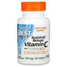 Doctor's Best, Vitamin C, Вітамін С PureWay-C 500 мг, 60 капсул