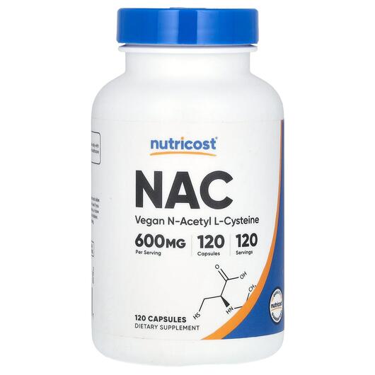 Основное фото товара N-ацетилцистеин, NAC Vegan N-Acetyl L-Cysteine 600 mg, 120 капсул