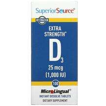 Superior Source, Extra Strength D3 25 mcg 1000 IU, Вітамін D3,...