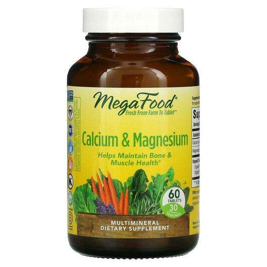 Основное фото товара Mega Food, Кальций Магний, Calcium & Magnesium, 60 таблеток