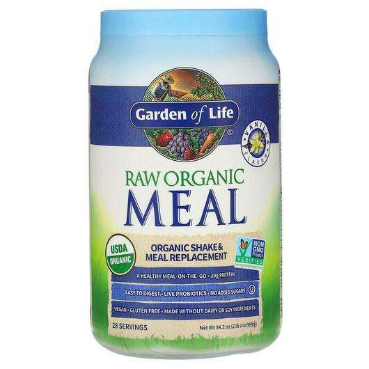 Основне фото товара Garden of Life, RAW Meal Organic Meal Replacement Vanilla, Зам...