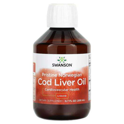 Основне фото товара Swanson, Pristine Norwegian Cod Liver Oil Liquid, Олія з печін...