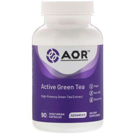 Основне фото товара AOR, Active Green Tea, Екстракт Зеленого Чаю, 90 капсул