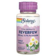 Solaray, Vital Extracts Feverfew 400 mg, Піретрум, 60 капсул