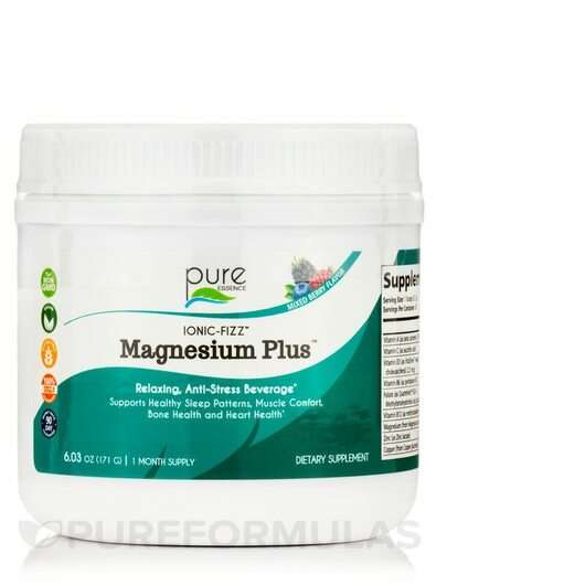 Основное фото товара Pure Essence, Магний, Ionic-Fizz Magnesium Plus Mixed Berry Fl...