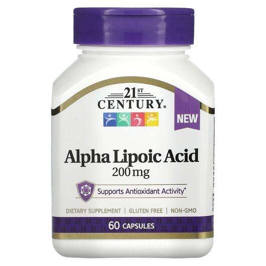 Основное фото товара 21st Century, Альфа-липоевая кислота, Alpha Lipoic Acid 200 mg...