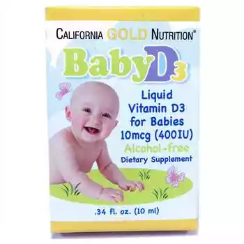 Фото товара CGN, Baby D3 Liquid Vitamin D3 for Babies 10 mcg 400 UI 10 ml