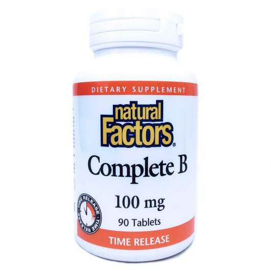 Основне фото товара Natural Factors, Complete B 100 mg 90, Комплекс Вітаміну B 100...