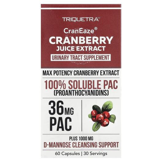 Основное фото товара Клюква, CranEaze Cranberry Juice Extract, 60 капсул