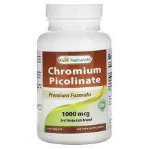Best Naturals, Хром, Chromium Picolinate 1000 mcg, 240 таблеток