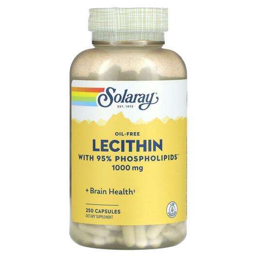 Основне фото товара Solaray, Lecithin Oil Free 1000 mg, Лецитин, 250 капсул