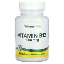 Natures Plus, Vitamin B12 1000 mcg, Вітамін B1 Тіамін, 90 табл...