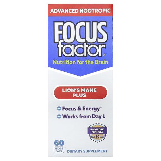 Основное фото товара Focus Factor, Грибы Львиная грива, Lion's Mane Plus, 60 капс