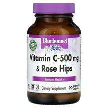 Bluebonnet, Vitamin C-500 mg & Rose Hips, 90 Vegetable Cap...