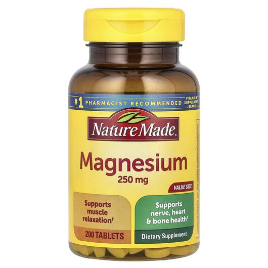Основное фото товара Nature Made, Магний, Magnesium 250 mg, 200 таблеток