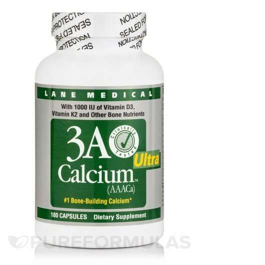 Основное фото товара Lane Medical, Кальций, 3A Calcium Ultra, 180 капсул