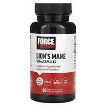 Force Factor, Грибы Львиная грива, Lion's Mane 500 mg, 60 капсул